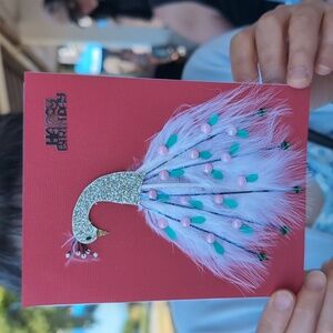 PEACOCK 3D Hand Made 1 Of a Kind Blank Card